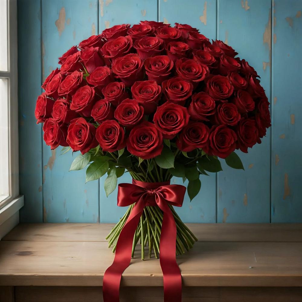 Букет Красные розы Блэк Меджик в Чапаевском