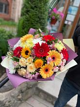 Букет цветов из:  Герберы, Ромашки, Хризантемы, Розы и Подсолнухи #REPLACE_PRED# Чапаевском