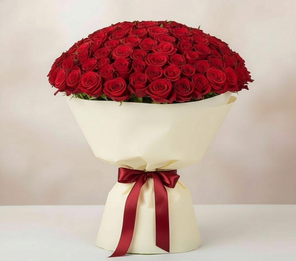 Букет 101 Красная роза Милано в Чапаевском