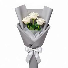 Букет 3 белые розы #REPLACE_PRED# Чапаевском