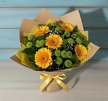 Букет цветов из:  Герберы и Хризантемы в Чапаевском