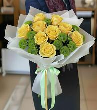 Букет цветов из:  Хризантемы и Розы в Чапаевском