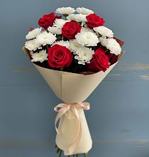 Букет цветов из:  Розы и Хризантемы в Чапаевском
