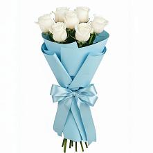 Букет 7 белых роз Проуд в Чапаевском