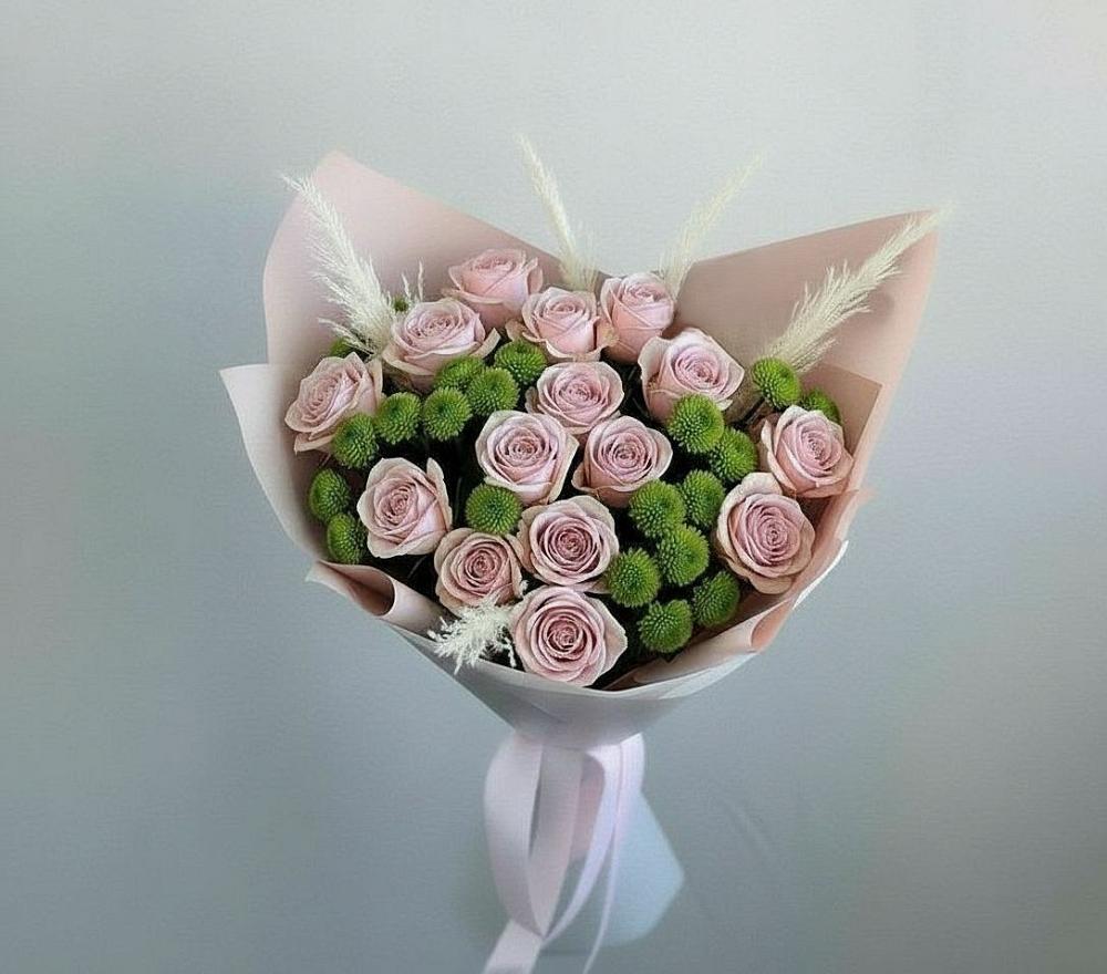 Букет цветов из: Розы и Хризантемы в Чапаевском