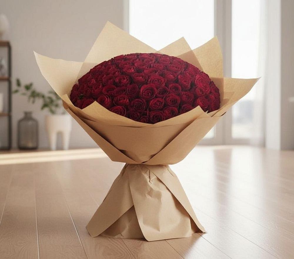 Букет 101 Красная роза в Чапаевском