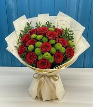 Букет цветов из:  Розы и Хризантемы в Чапаевском