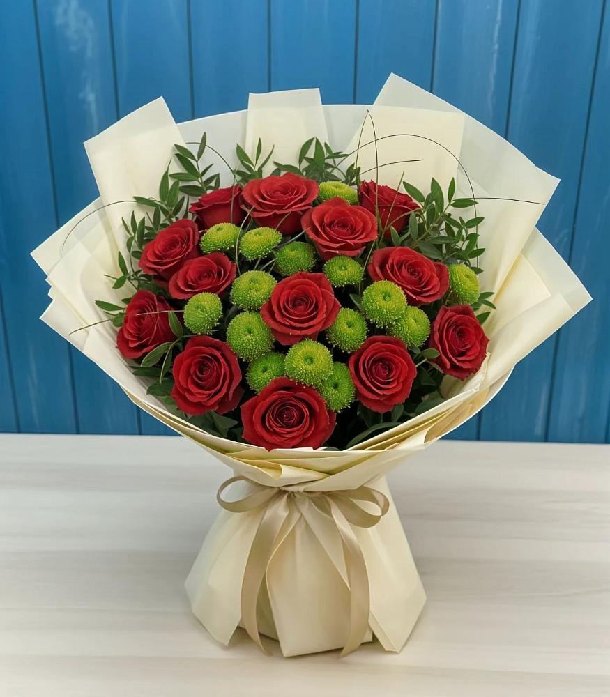 Букет цветов из: Розы и Хризантемы в Чапаевском