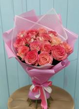Букет 15 Розовых роз Равель #REPLACE_PRED# Чапаевском